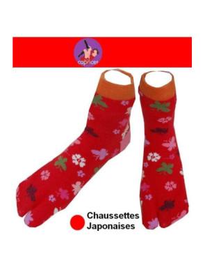 Chaussettes Japonaise Femme fleurs et trefles