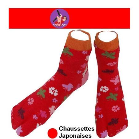 Chaussettes Japonaise Femme fleurs et trefles