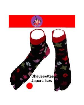 Chaussettes Japonaise Femme fleurs et trefles