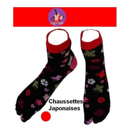 Chaussettes Japonaise Femme fleurs et trefles