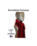 Echarpe en Laine Noire Pois rouge