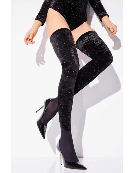 Cuissarde Velours à strass chics girardi