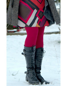 Collant coton velvet rouge