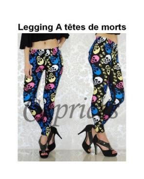 Legging à têtes de morts rigolotes multi