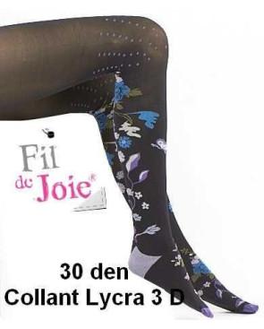 Collant Lycra Fil de joie Fleurs Bleues