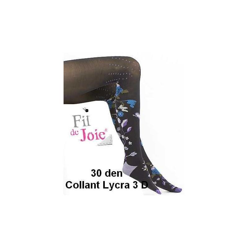 Collant Lycra Fil de joie Fleurs Bleues