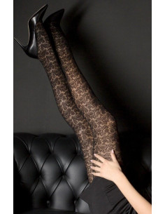 Collant tendance dentelle noire