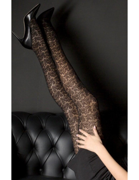 Collant tendance dentelle noire