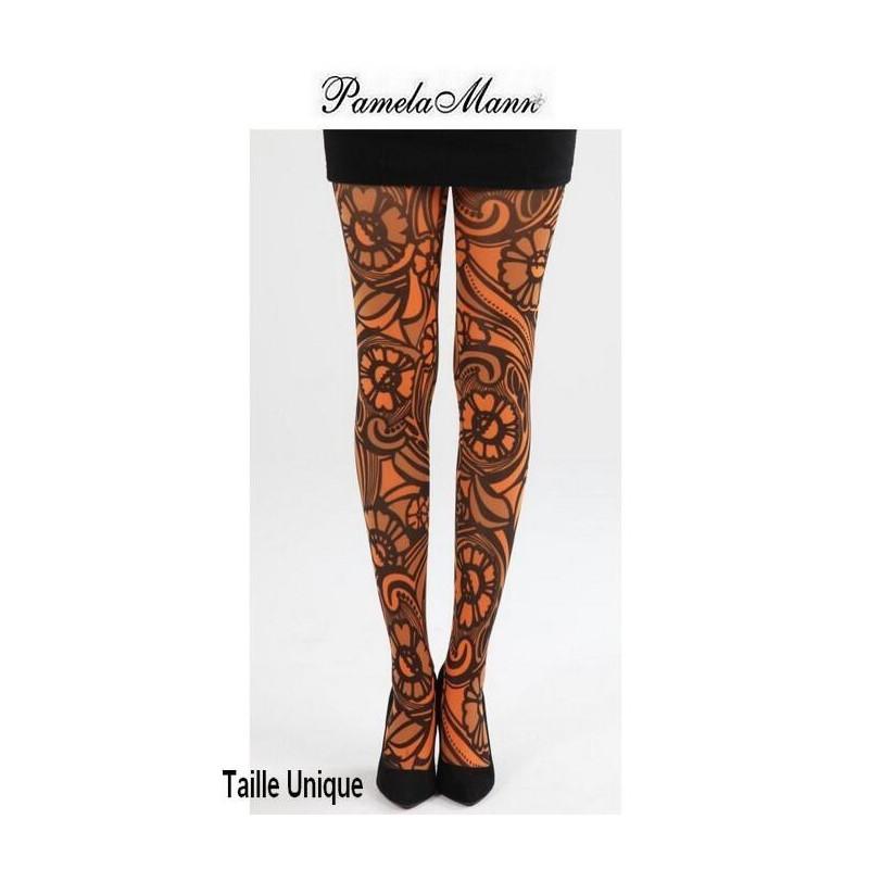Collant Varrick Orange Psychédélique Pamela Mann