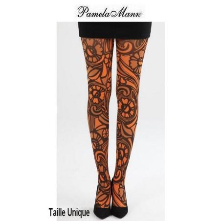 Collant Varrick Orange Psychédélique Pamela Mann