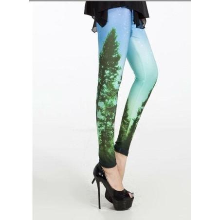  Caleçon lycra brillant forêt étoilée