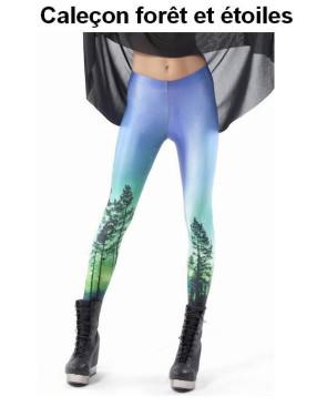 Caleçon lycra brillant forêt étoilée