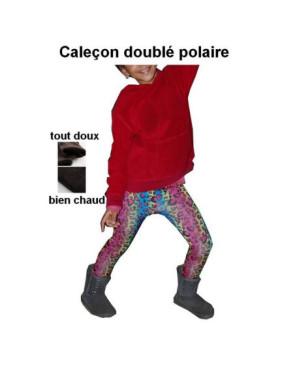  Caleçon enfant doublé polaire léopard psychédélique