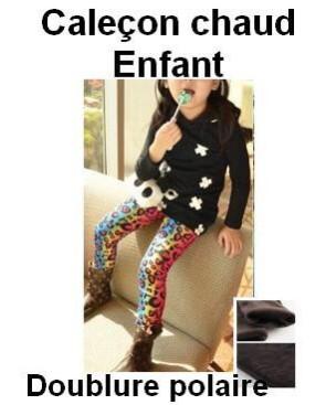 Caleçon enfant doublé polaire léopard psychédélique