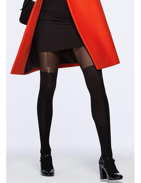 collant opaque cuissarde boucle argentées