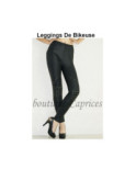 Leggings simili cuir de bikeuse clouté