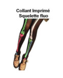 Collant imprimé squelette fluo