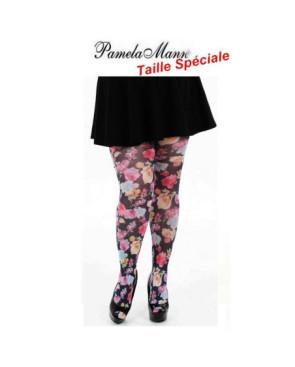 collant Pamela Man  taille spéciale pretty flowers