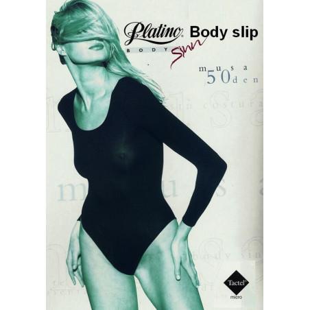 Body micro Platino manches longues slipé