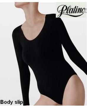 Body micro Platino manches longues slipé
