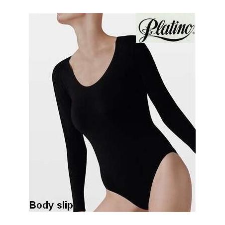 Body micro Platino manches longues slipé