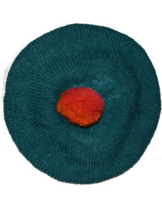 Bonnet en mohair bleu vert Bonnefoy
