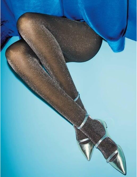 Collant noir et lurex argenté