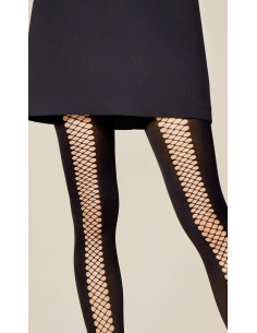Collant opaque bandes resille fiore 2