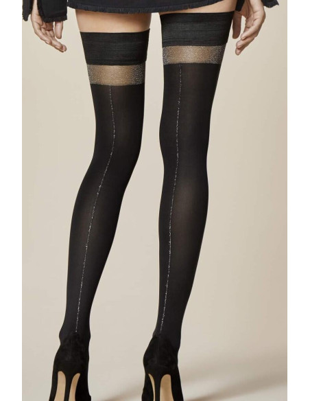 Bas chic Fiore Opaque motif argenté élégant