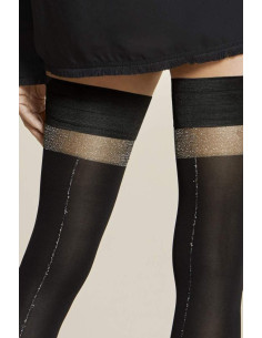 Bas chic Fiore Opaque motif argenté élégant 2