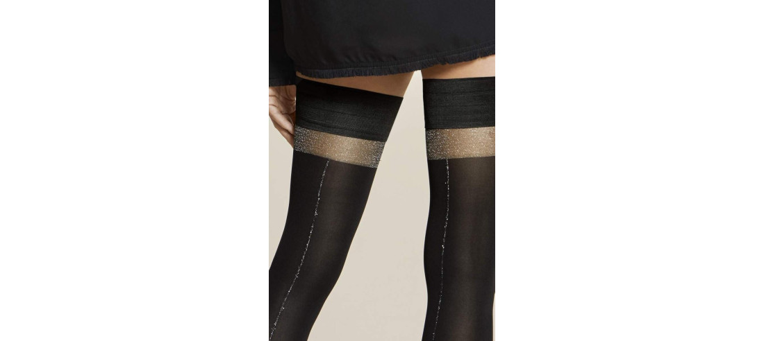 Bas opaque lurex argentée