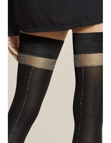 Bas opaque lurex argentée