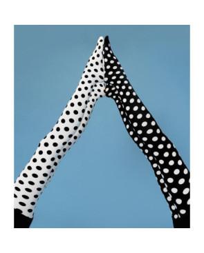  Collant Emilio Cavallini blanc pois noirs