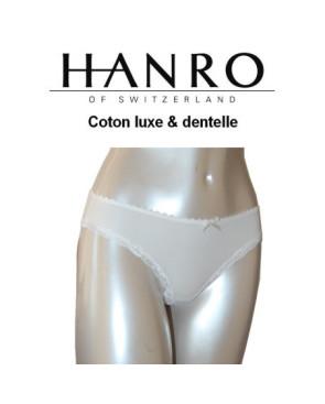 Hanro Tanga Coton et dentelle luxe