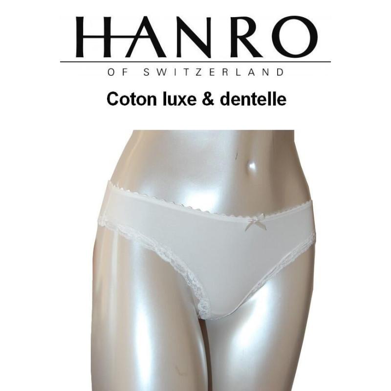 Hanro Tanga Coton et dentelle luxe
