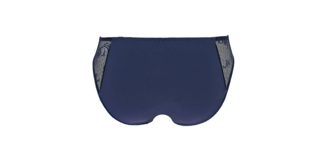 Slip en dentelle empreinte thalia encre Bleue 0356