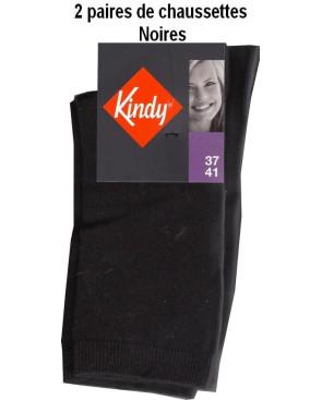 Kindy Lot de Chaussettes unies en coton Femme