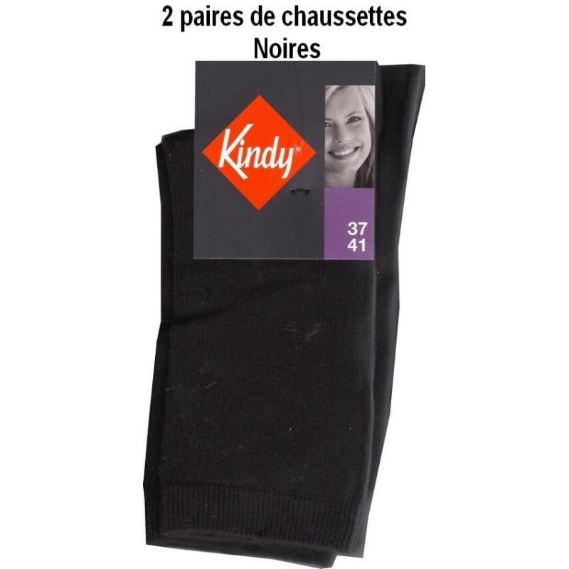 Kindy Lot de Chaussettes unies en coton Femme