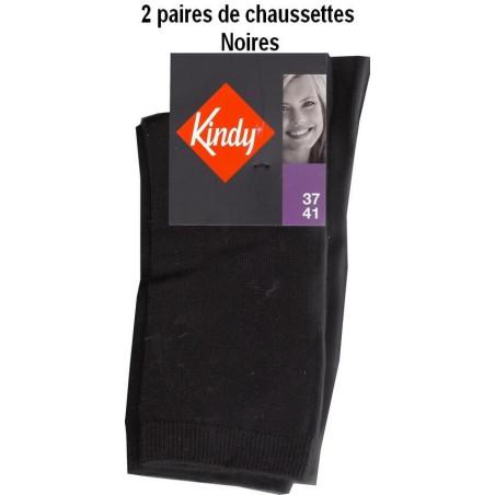 Kindy Lot de Chaussettes unies en coton Femme