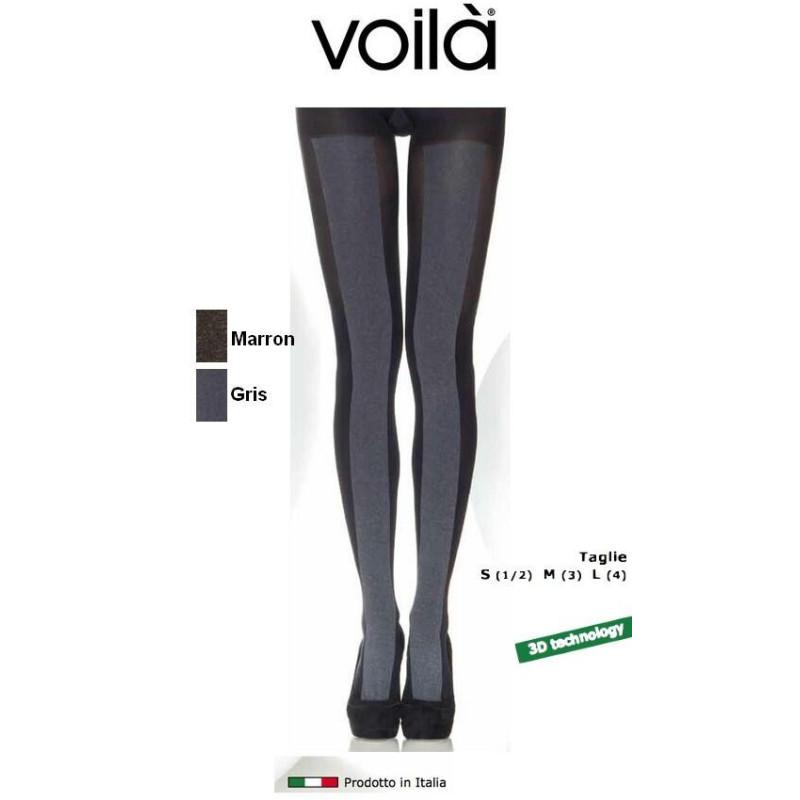 Collant bicolore noir et gris  Voilà