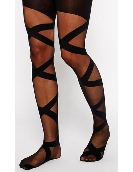 Collant tendance à bandes raffinées