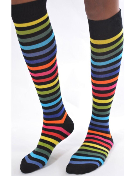 Mi bas rayures Fantaisie multi couleur façon rykiel