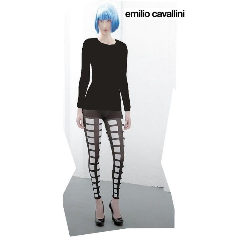 Legging Emilio Cavallini a carreaux noir blanc