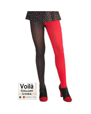 Collant bicolore rouge noir Voilà