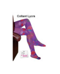 Collant fil de joie violette fleurie  Lycra