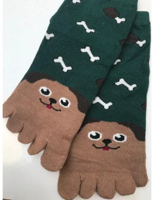 Chaussettes 5 doigts chiens os