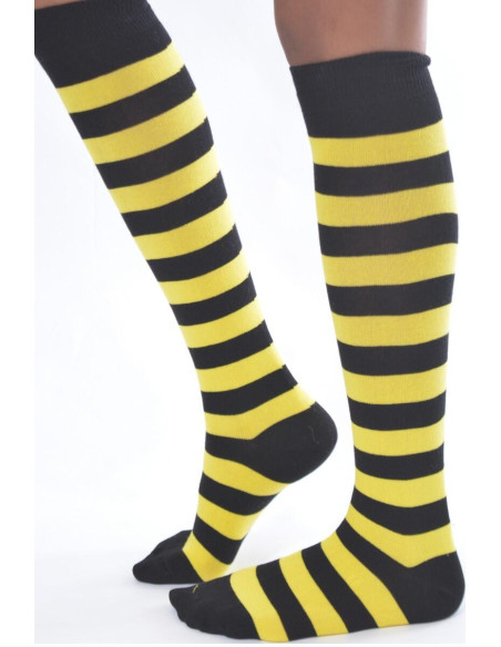 Mi bas coton rayures maya l'abeille