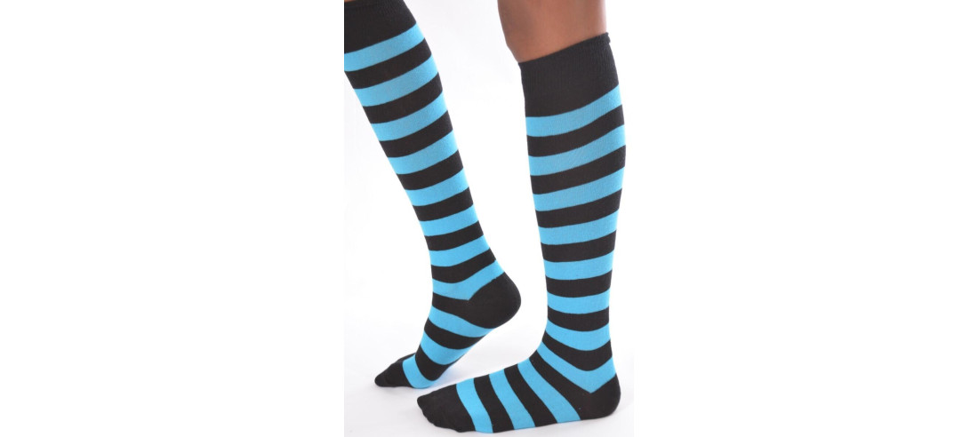 Mi bas coton tendance noire et turquoise