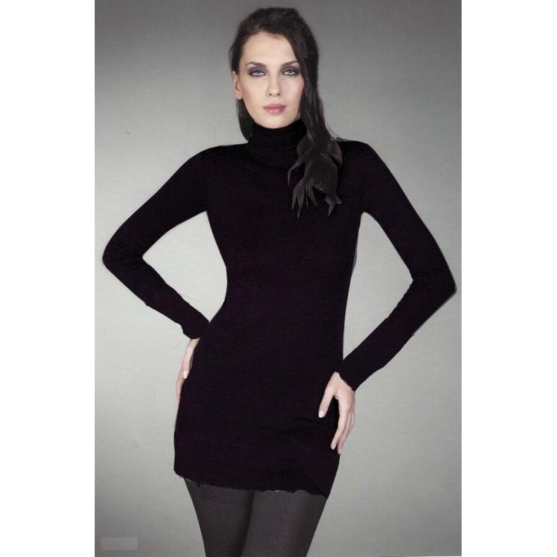Chemise ML col cheminée noir