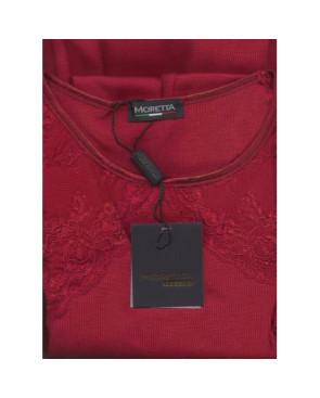  Chemise ML Moretta col rond dentelle rouge